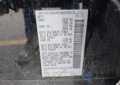 2023 Nissan Pathfinder Rock Creek 4Wd from USA, damaged, VIN 5N1DR3BD2PC267203